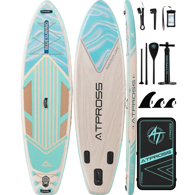Summervibes Pro 10'6'' Inflatable Stand Up Paddle Board - Extra Wide 400Lbs Capacity, Anti-Slip Deck, Complete Premium Accessories Kit - Perfect for Yoga and Fishing!