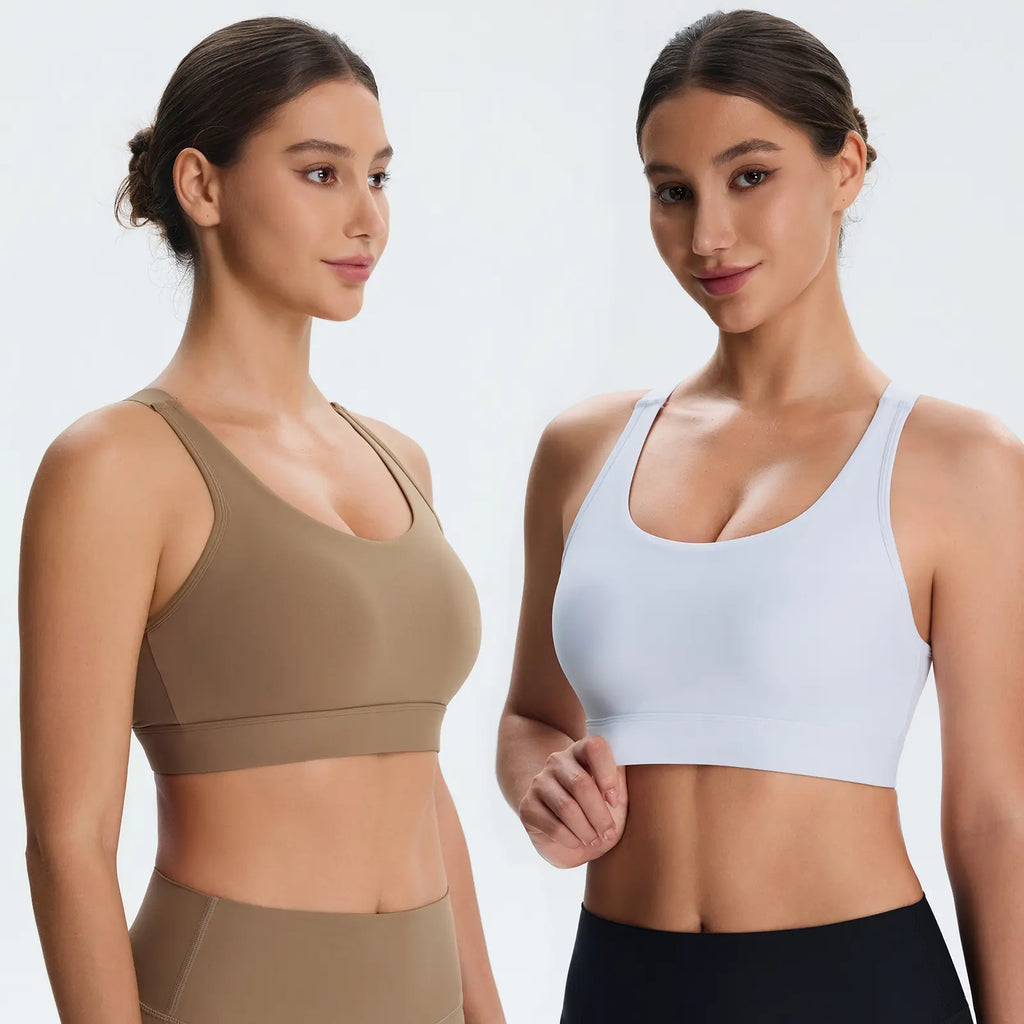 Women'S High Impact Sports Bras with Sewn in Pads,4 Row Adjustable Hook-Eye Closure,Crisscross Adjustable Straps Back,Soft and Comfortable Non-Removable Molded Cups,Women Workout Tops for Running Yoga