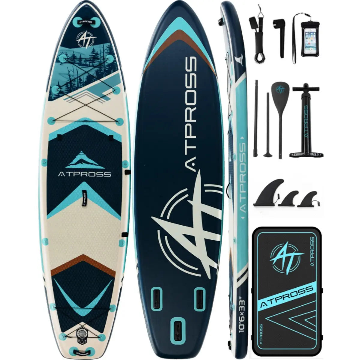 Summervibes Pro 10'6'' Inflatable Stand Up Paddle Board - Extra Wide 400Lbs Capacity, Anti-Slip Deck, Complete Premium Accessories Kit - Perfect for Yoga and Fishing!